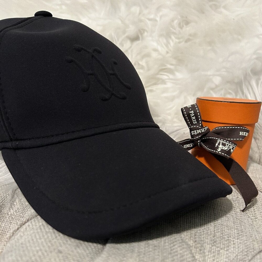 Hermes Embossed Cap-Black, Medium Baseball, Sun, Cap, Hat